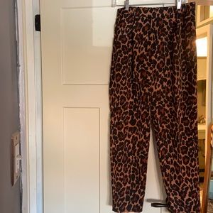 Never worn J. Crew Leopard wide leg pants